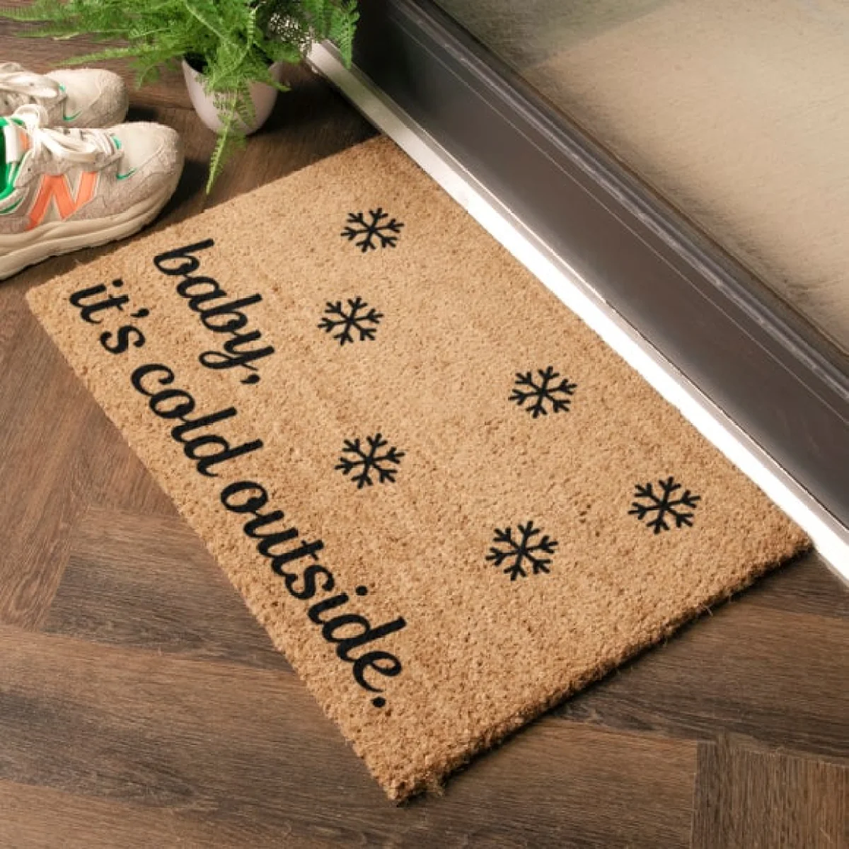 Artsy Mats Baby its Cold Outside Snowflakes Coir Doormat – image 2
