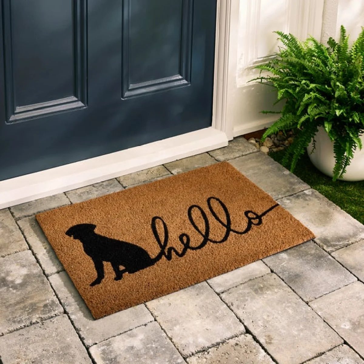 Hello Dog Coir Doormat – image 1