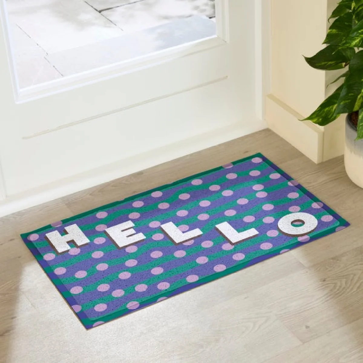 Artsy Mats Elizabeth Olwen Hello Dots Indoor Outdoor Doormat – image 3