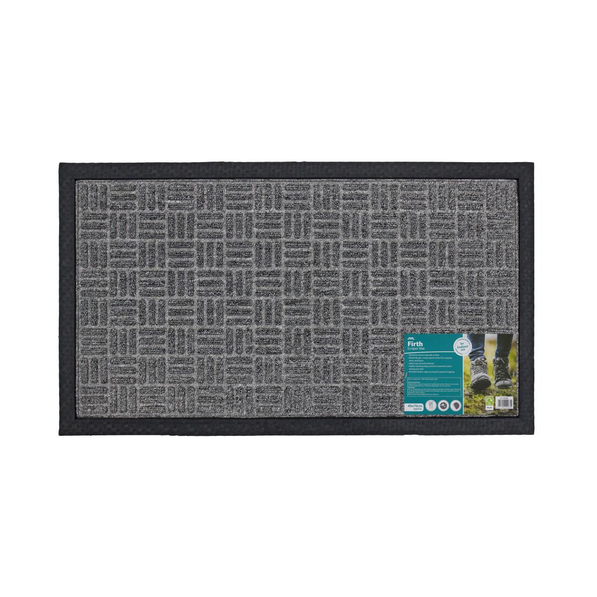 JVL Firth Tile Rubber Doormat Grey – image 6