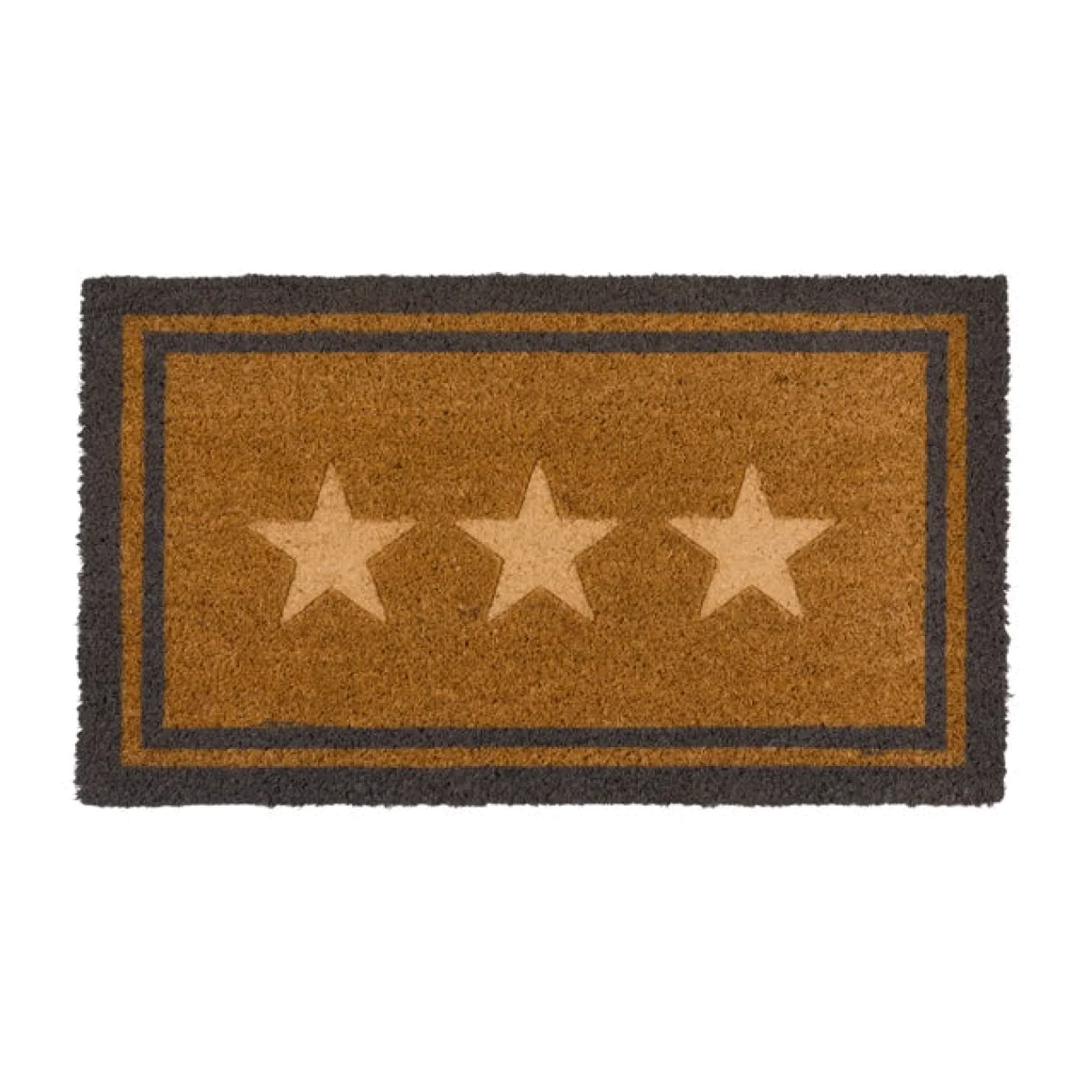 Cedar and Sage Triple Star Border Coir Doormat – image 1