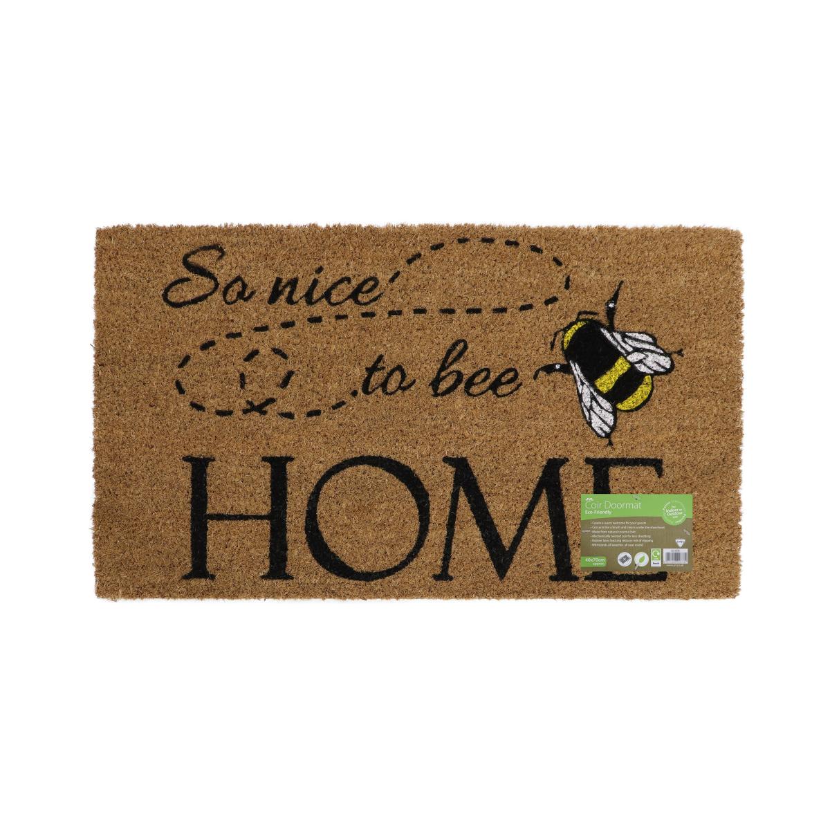 JVL Eco Latex Nice To Bee Home Coir Doormat Natural – image 5