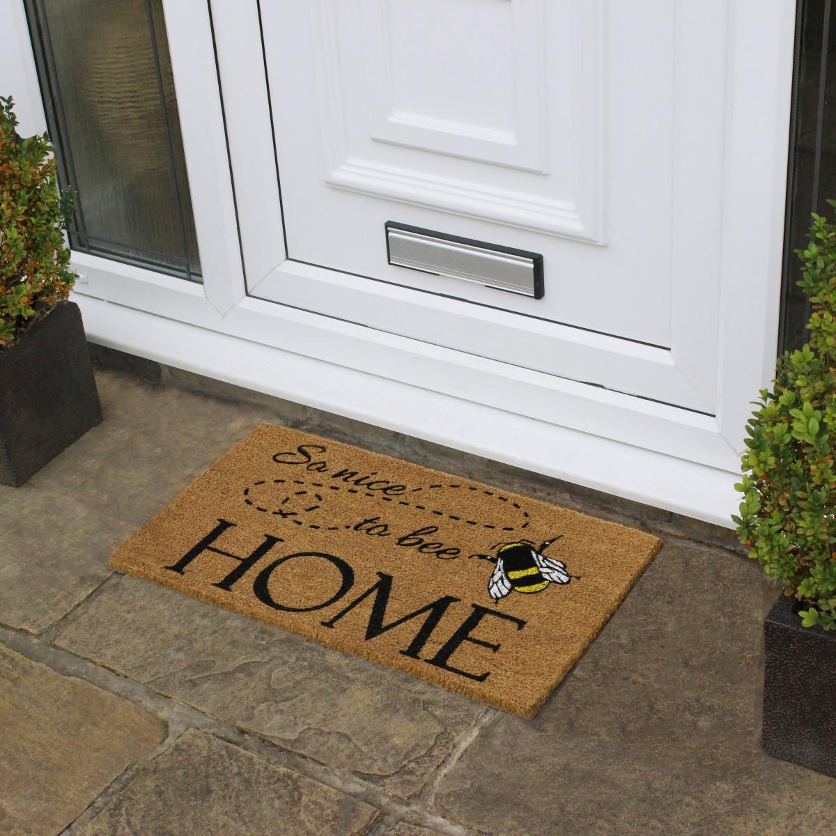 JVL Eco Latex Nice To Bee Home Coir Doormat Natural – image 1