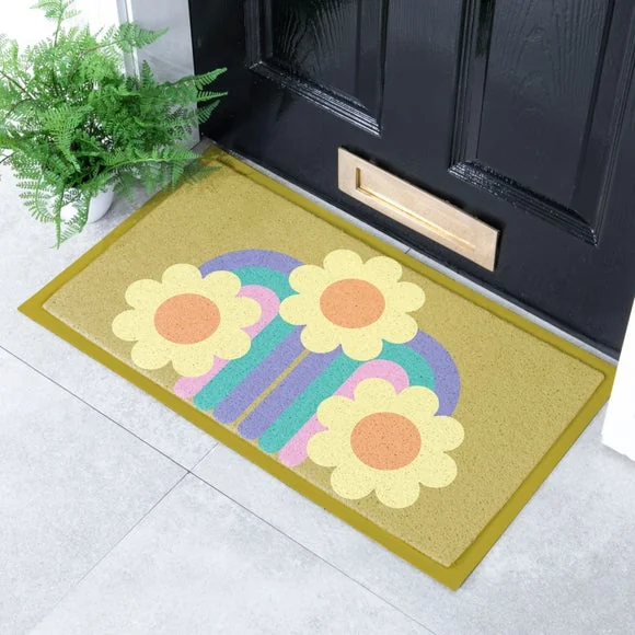 Artsy Mats Elizabeth Olwen Three Flowers Indoor Outdoor Doormat – image 1