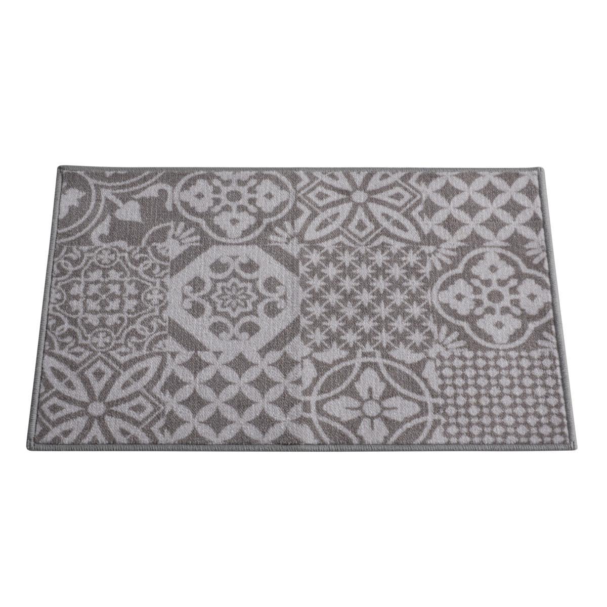 Washable Geometric Tile Printed Mat MultiColoured – image 2