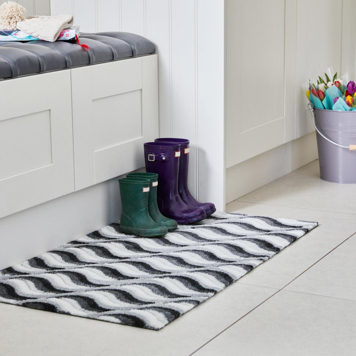 JVL Solemate Latex Wave Doormat Grey – image 2