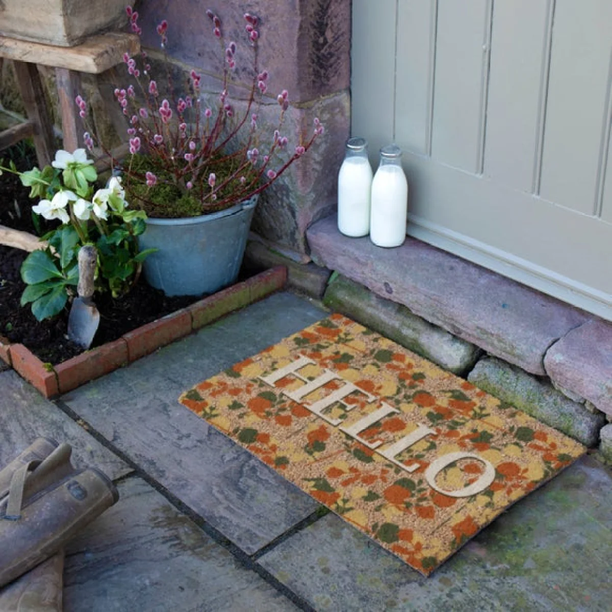 Artsy Mats Hello Floral Coir Doormat – image 3