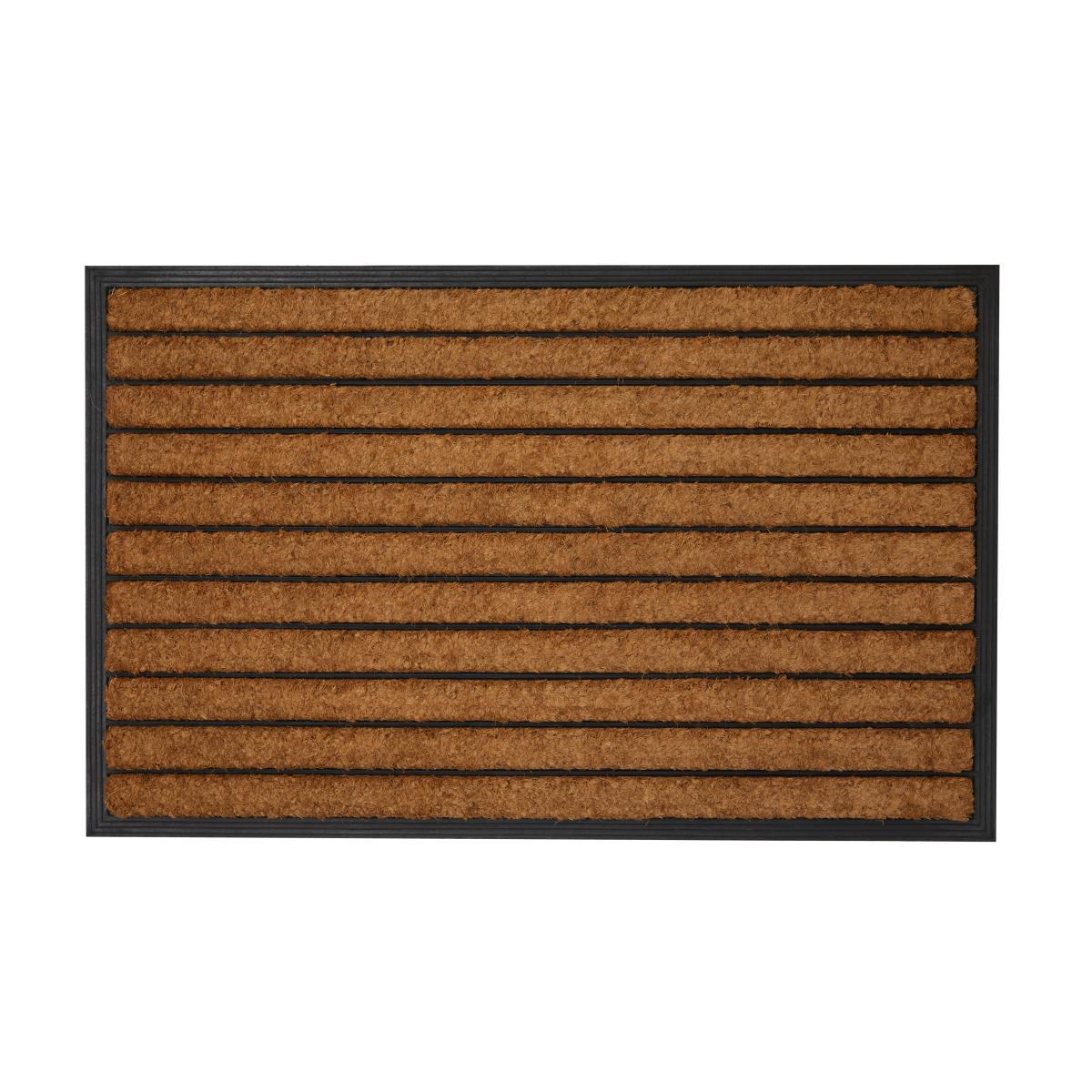 Stripe Rubber Coir Doormat Natural – image 2