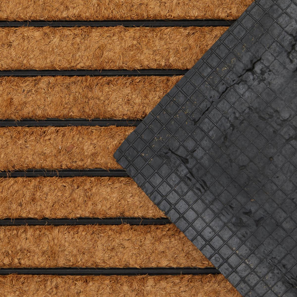 Stripe Rubber Coir Doormat Natural – image 3