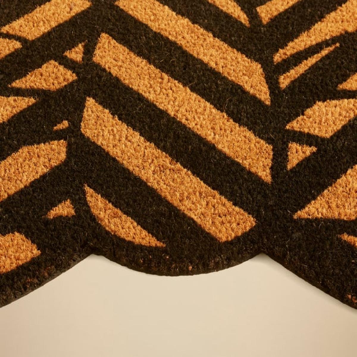 Bow Shaped Stripe Coir Outdoor Doormat – image 3