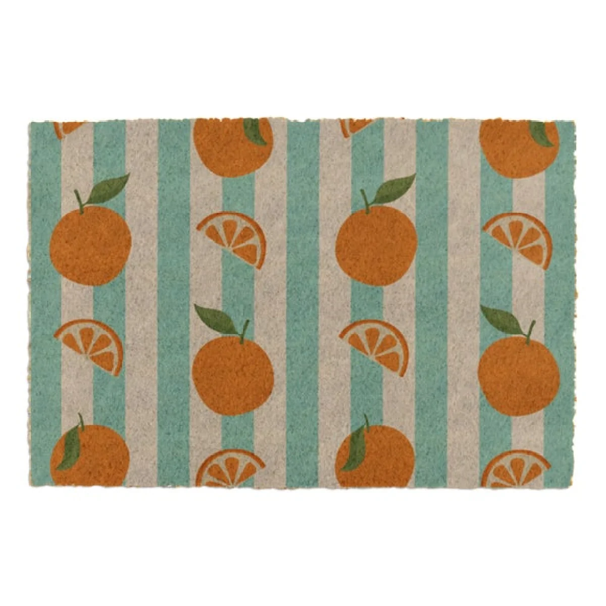 Artsy Mats Blue Stripe Oranges Coir Doormat – image 2