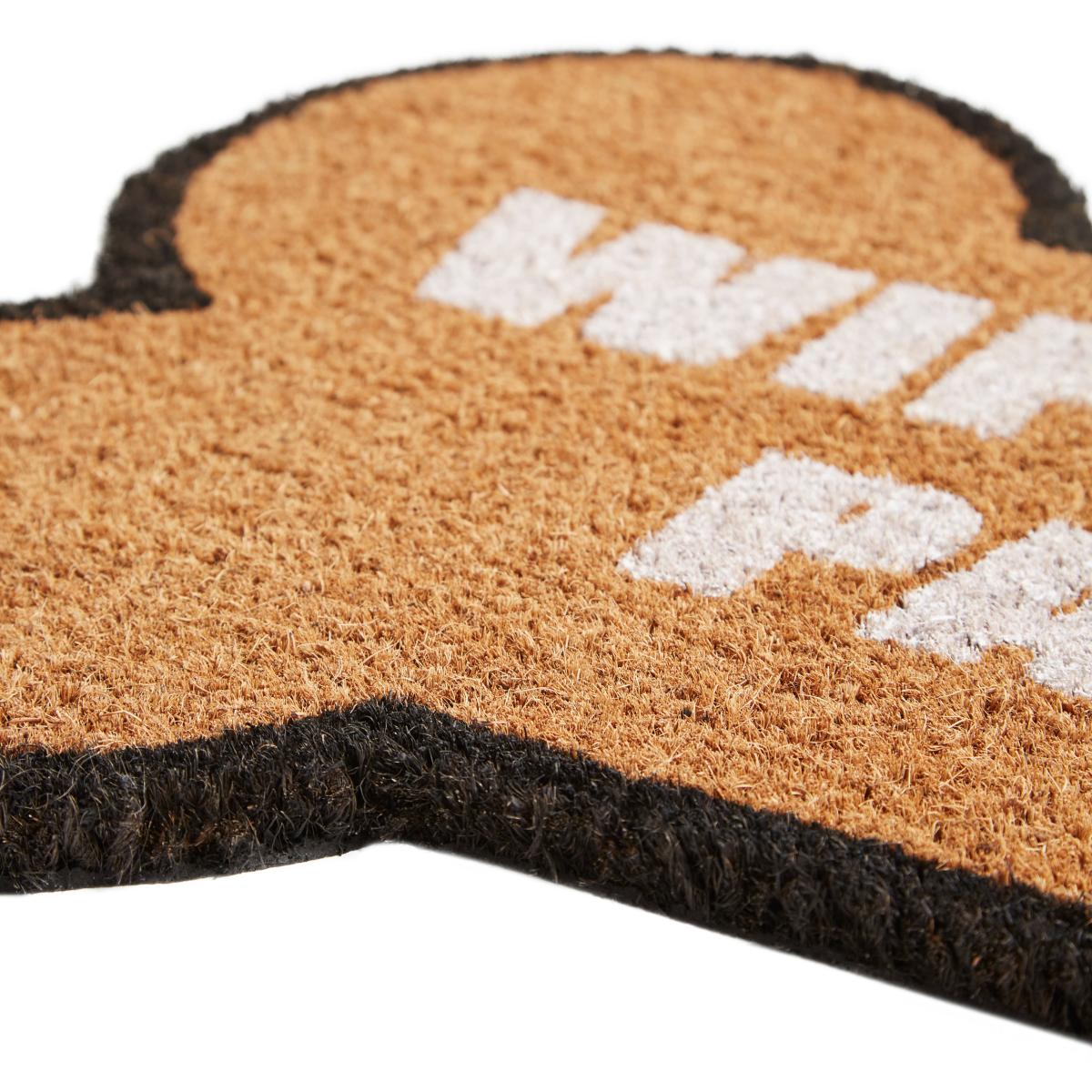 Wipe Paws Shaped Coir Doormat Brown/White – image 4