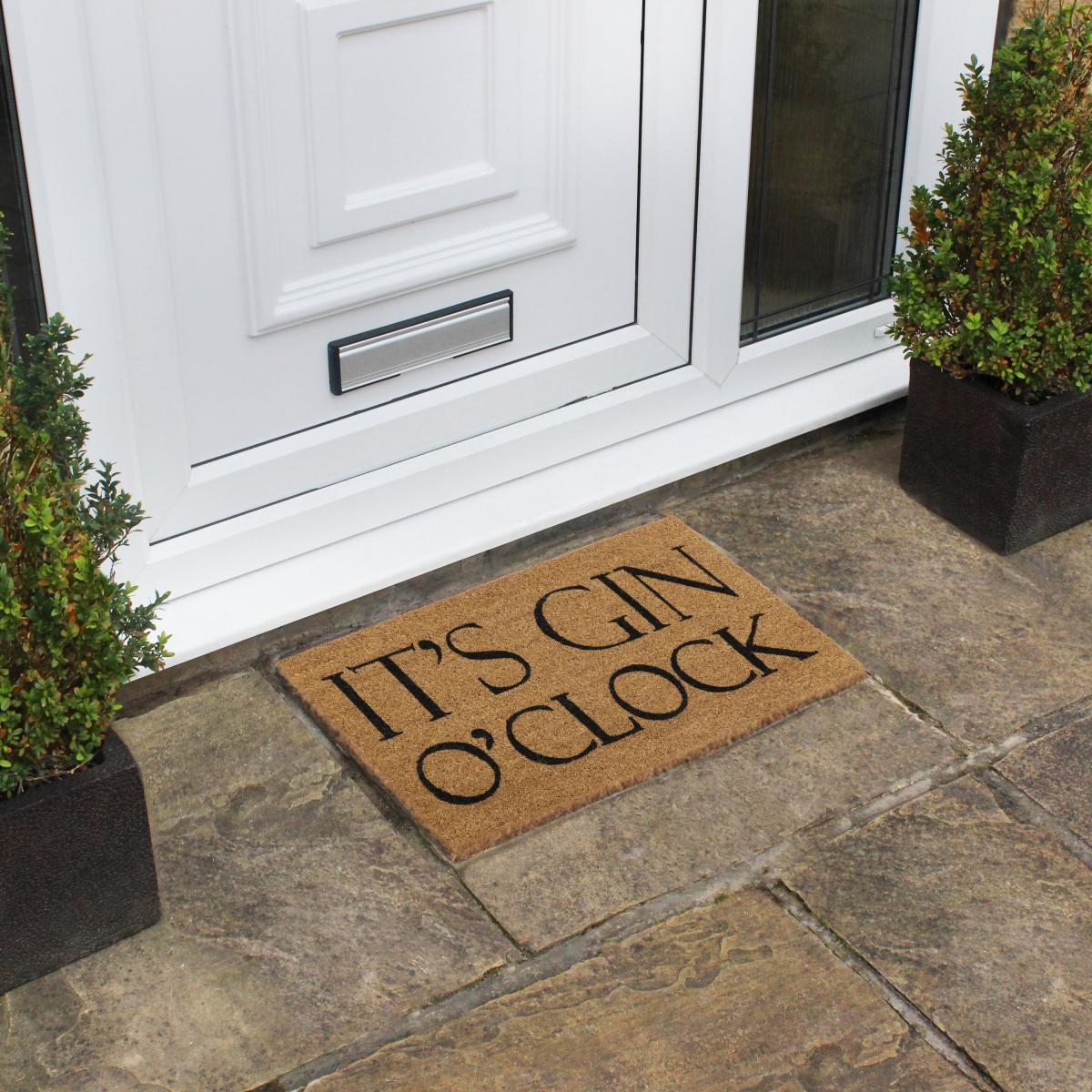 JVL Eco Latex Gin O'Clock Doormat Natural – image 1