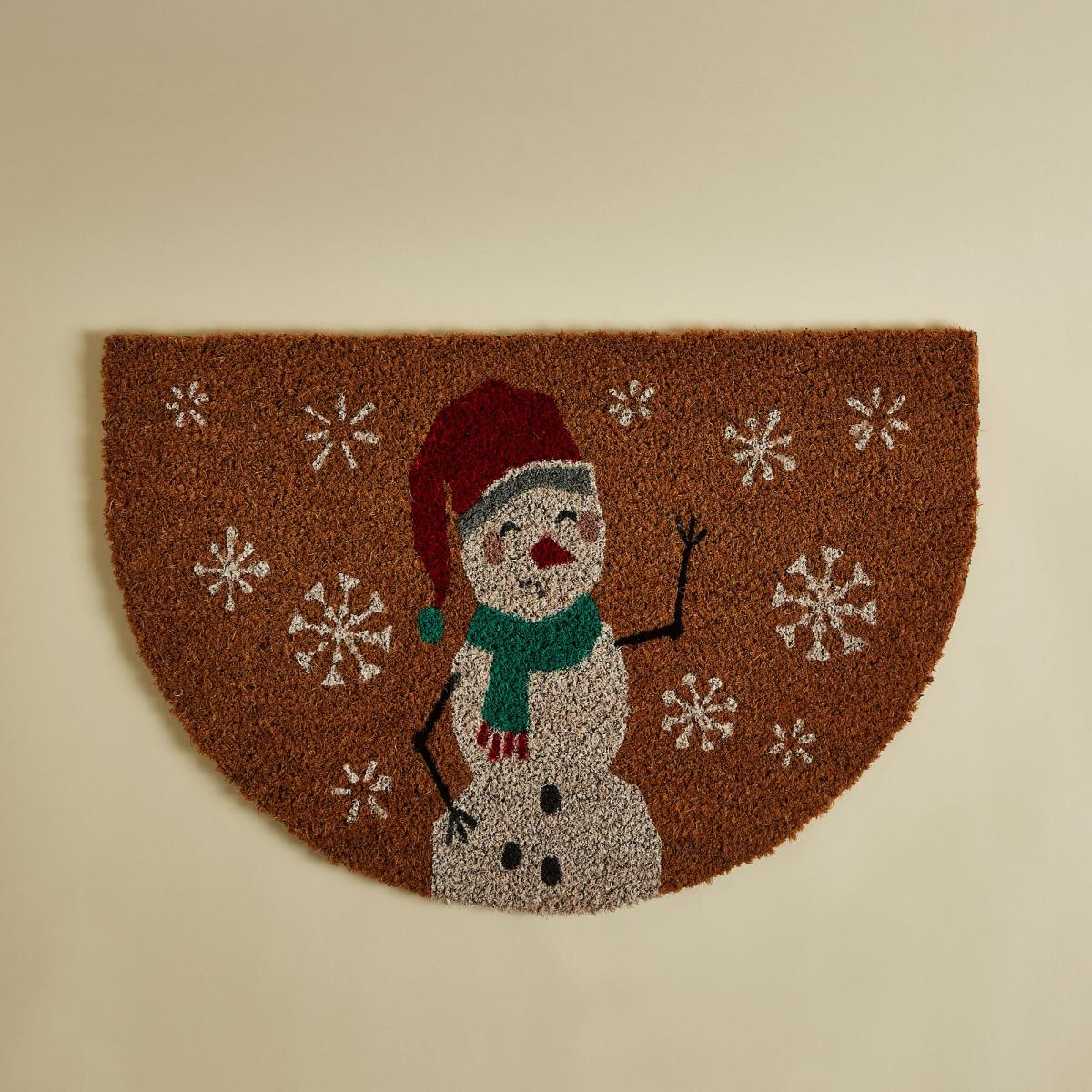Snowman Half Moon Coir Doormat MultiColoured – image 2