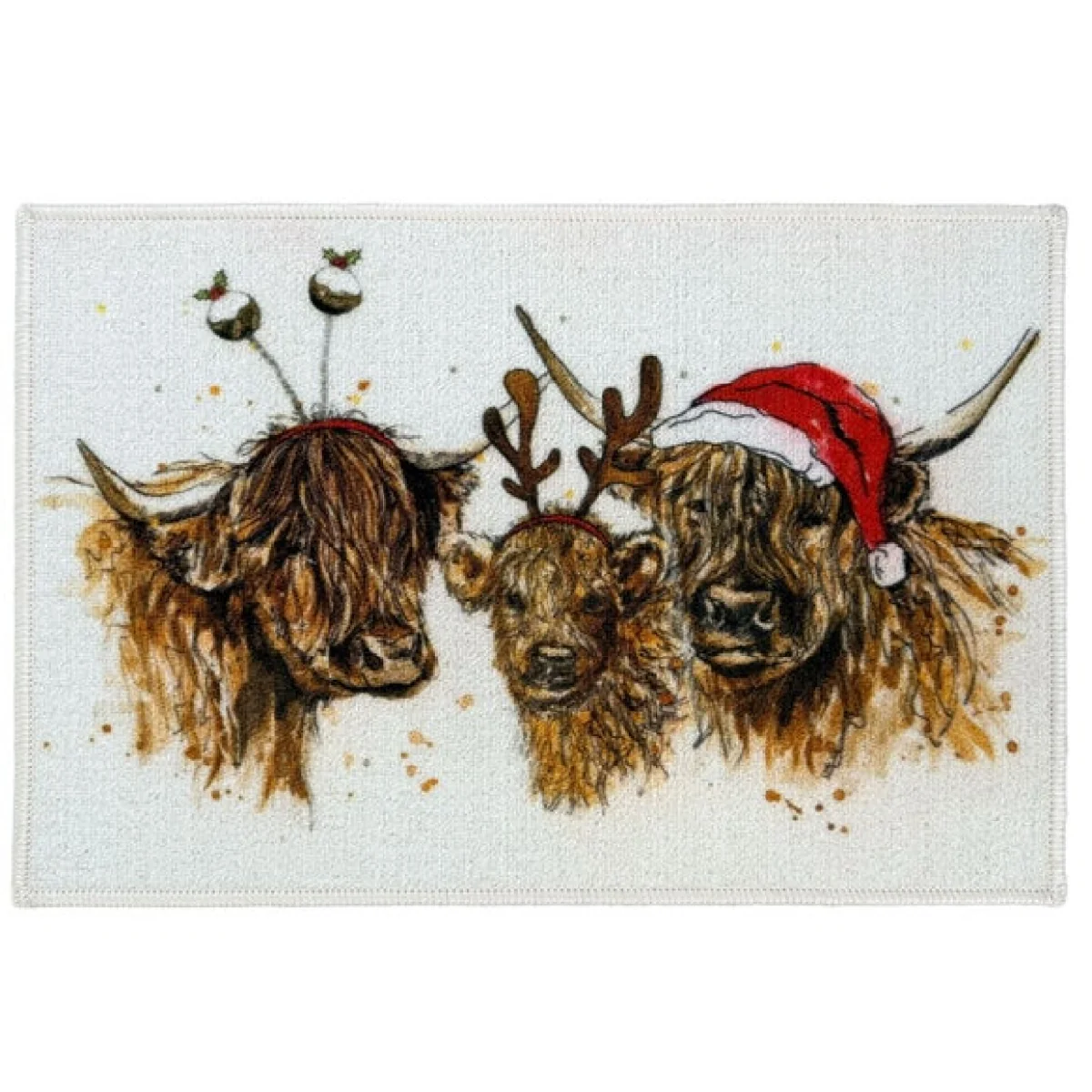 Christmas Highland Cows Washable Doormat – image 5