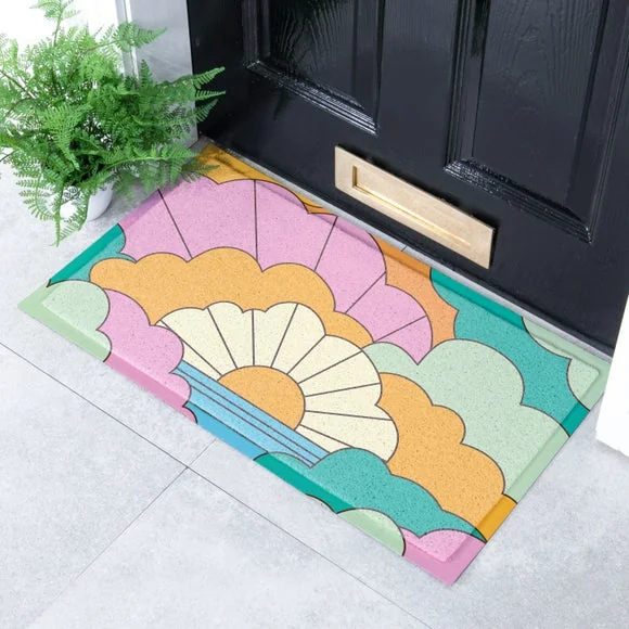 Artsy Mats Elizabeth Olwen Retro Clouds Indoor Outdoor Doormat – image 1
