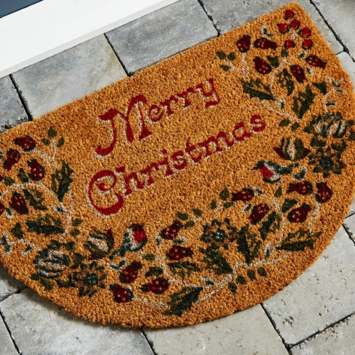 Merry Christmas Half Moon Coir Outdoor Doormat – image 2