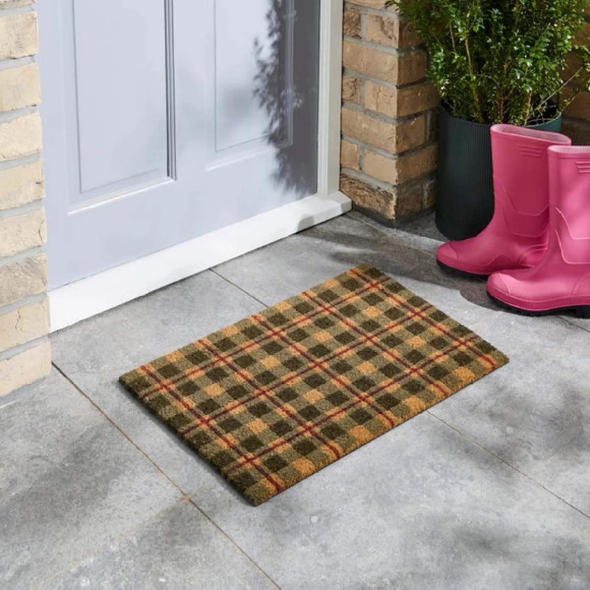 Check Coir Doormat – image 1
