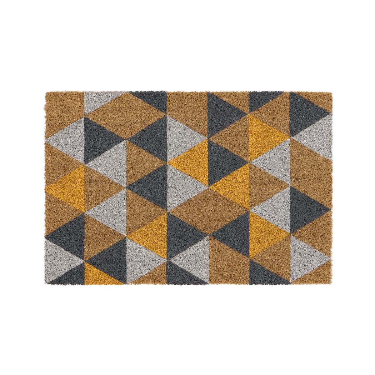 JVL Eco Latex Geometric Coir Doormat Grey – image 2