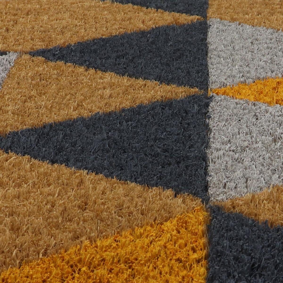 JVL Eco Latex Geometric Coir Doormat Grey – image 3