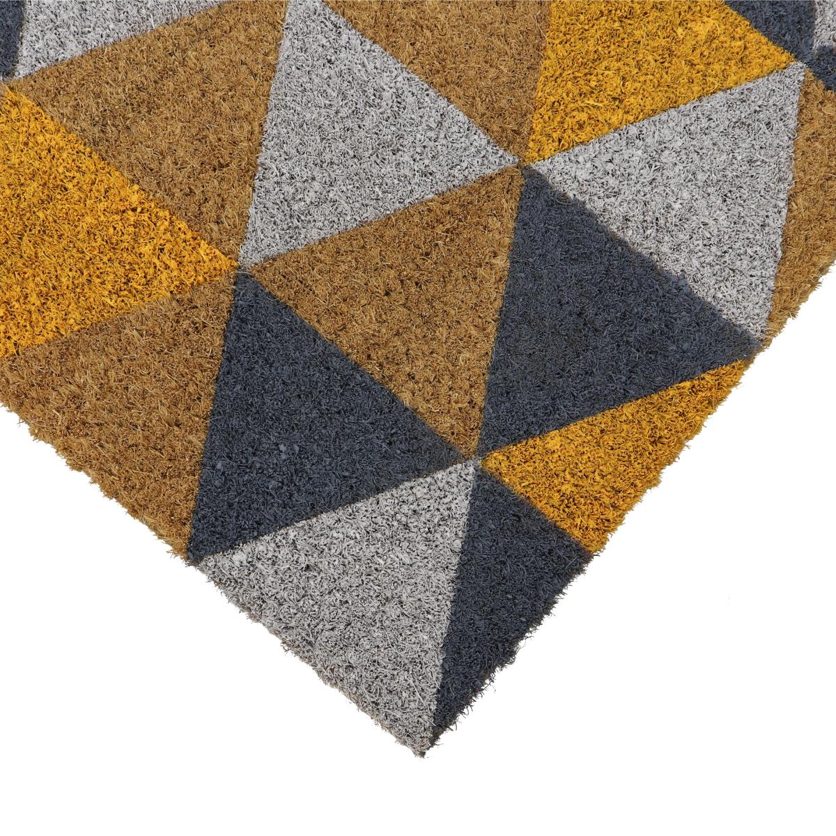 JVL Eco Latex Geometric Coir Doormat Grey – image 4
