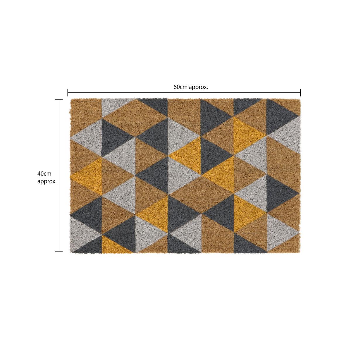 JVL Eco Latex Geometric Coir Doormat Grey – image 6