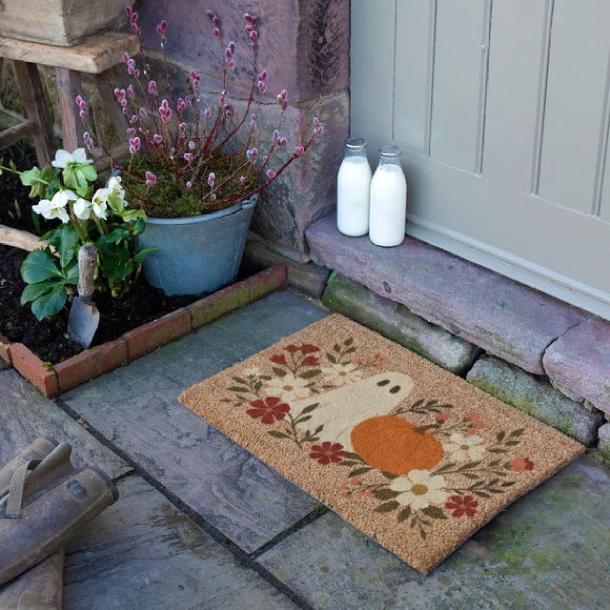 Artsy Mats Ghost Floral Coir Doormat – image 4