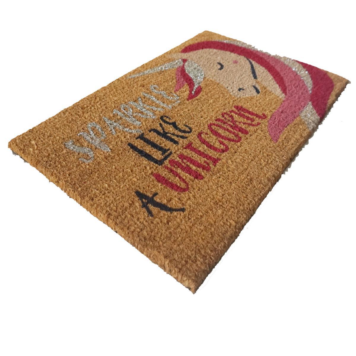 Unicorn Glitter Doormat Brown – image 2