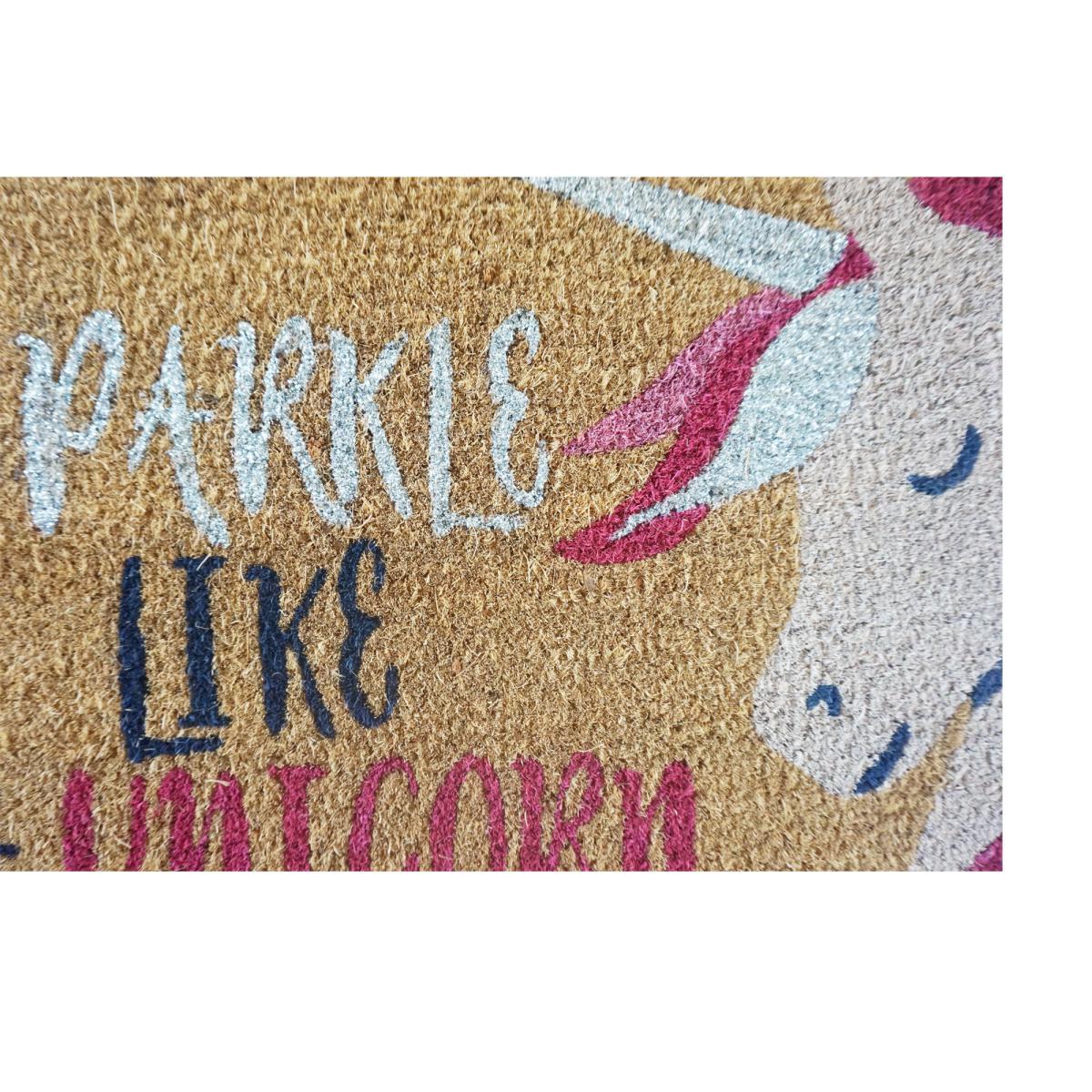 Unicorn Glitter Doormat Brown – image 4