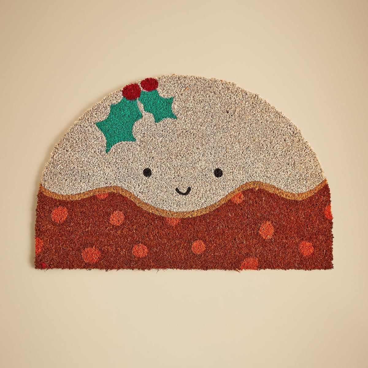 Hollie the Christmas Pudding Coir Doormat Brown – image 3