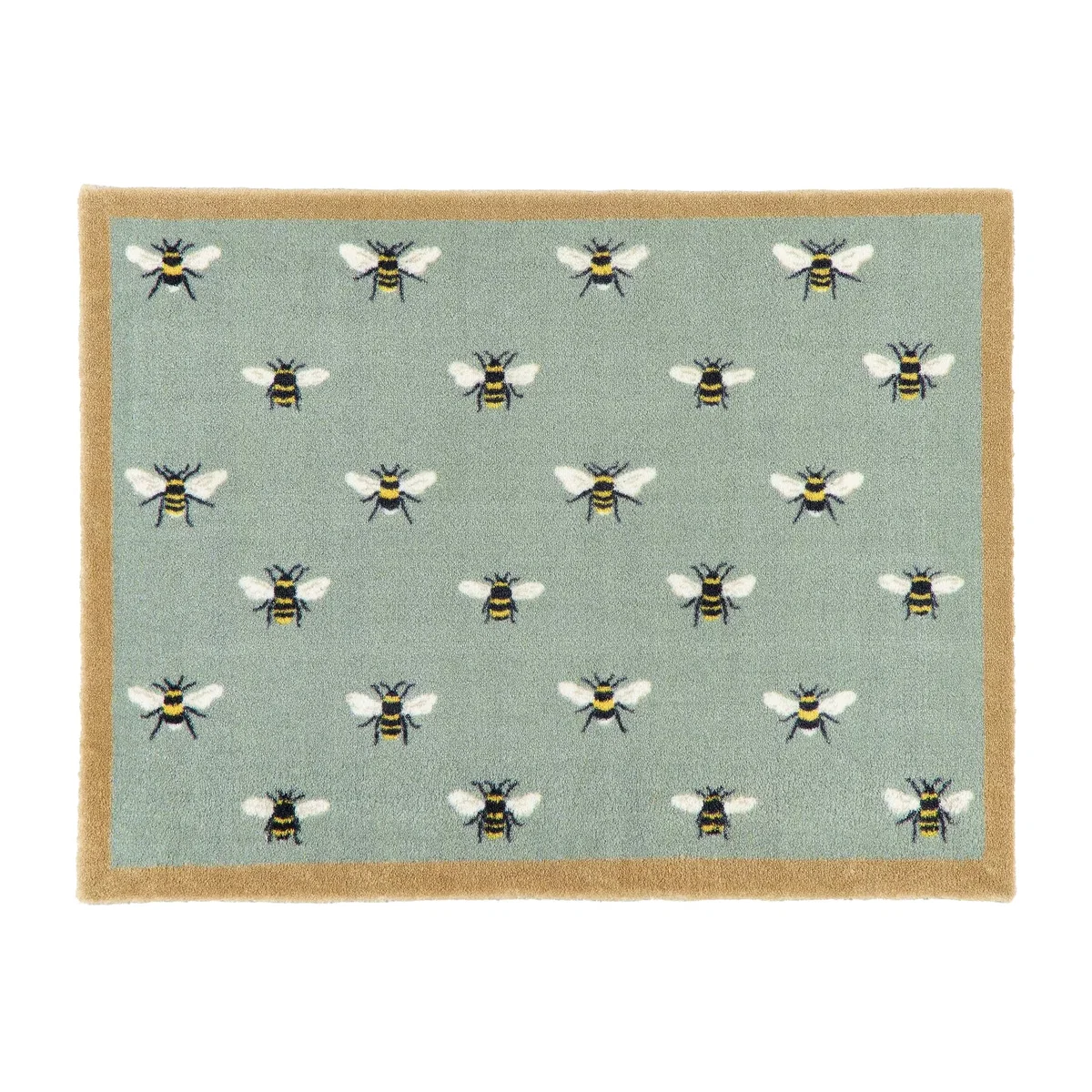 Aura Bees Teal Washable Doormat