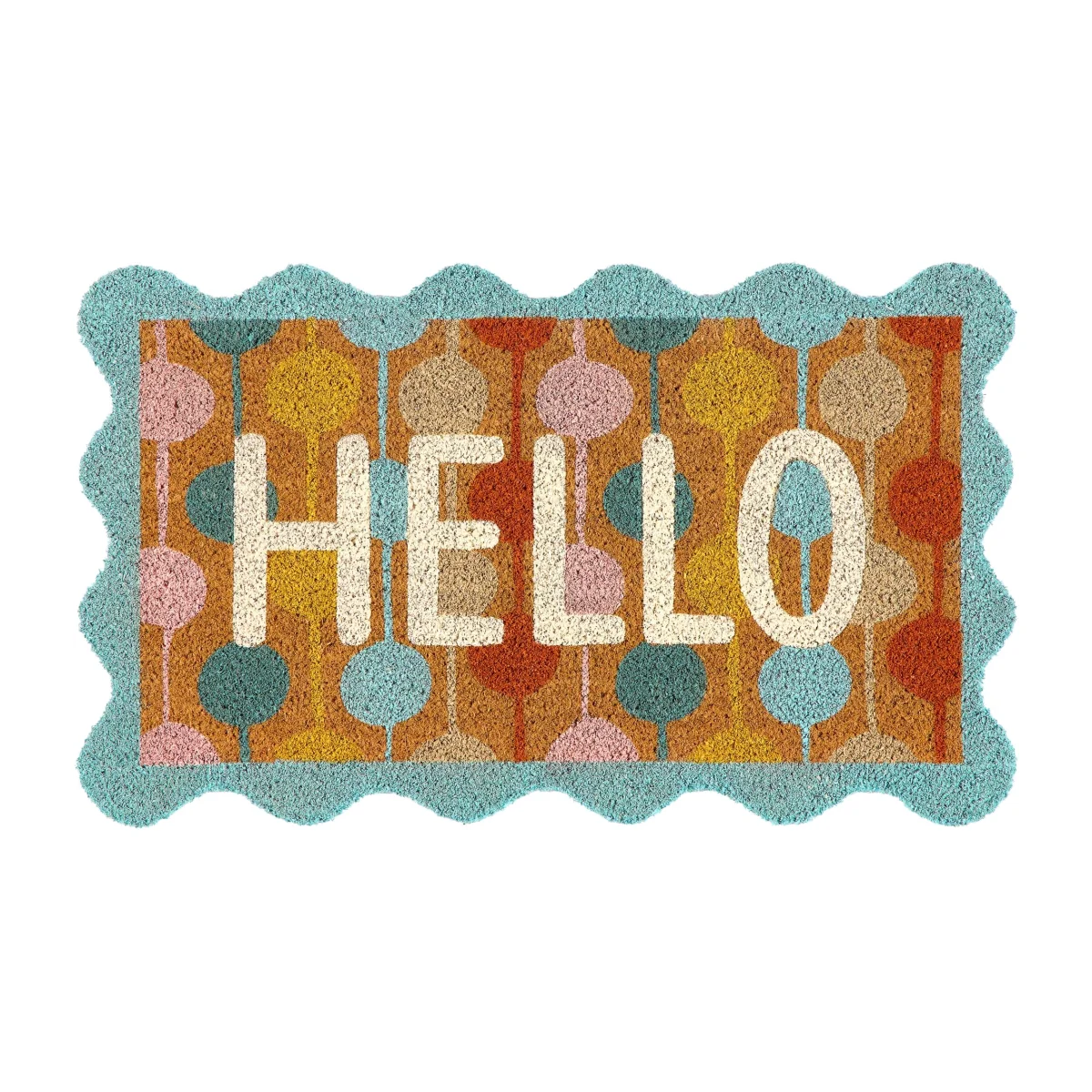 Hello Taimi Scallop Coir Doormat