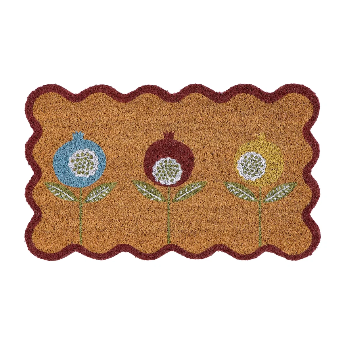 Pepino Plum Scalloped Edge Coir Doormat