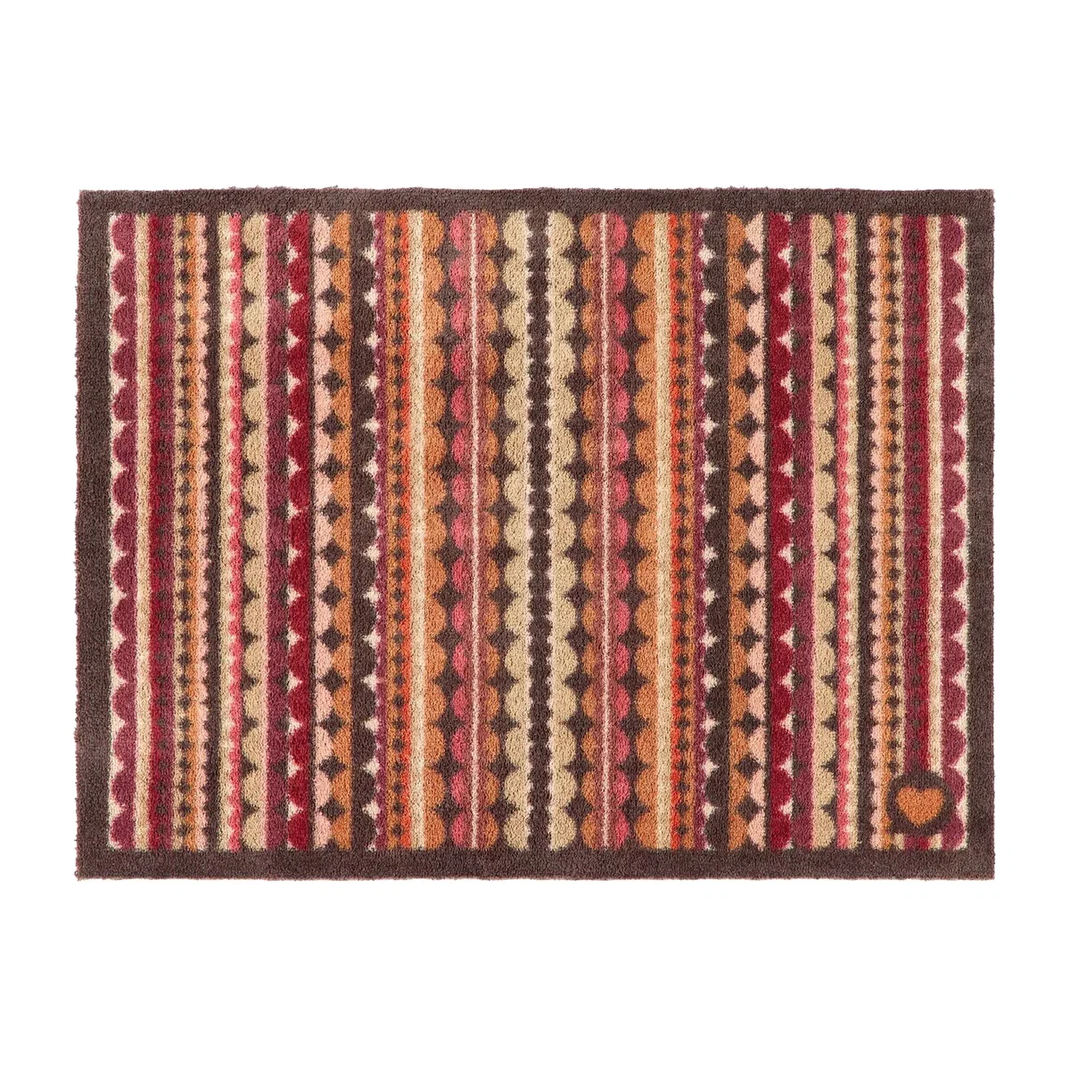 Beady Stripe Earth Washable Doormat