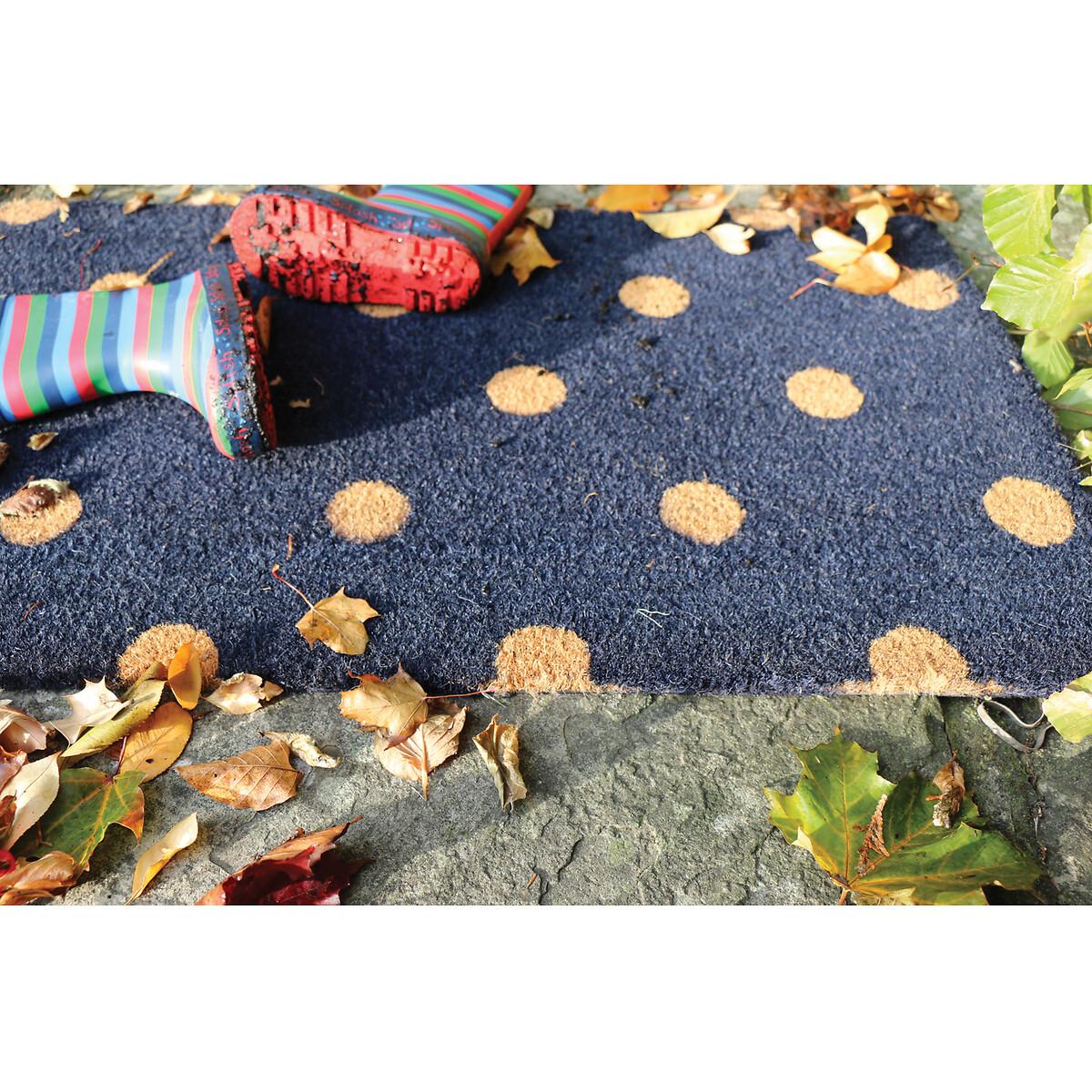 Navy Polka Dots Coir Doormat – image 2