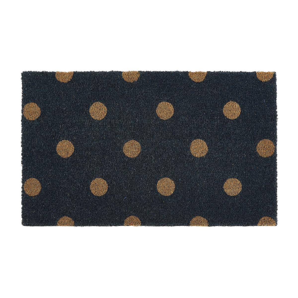 Navy Polka Dots Coir Doormat – image 1