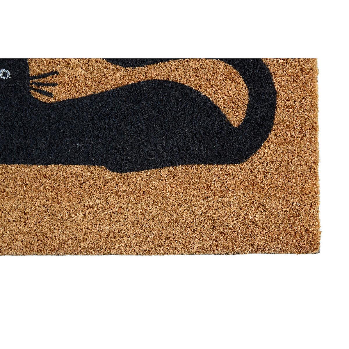 Black Cat Coir Doormat – image 3