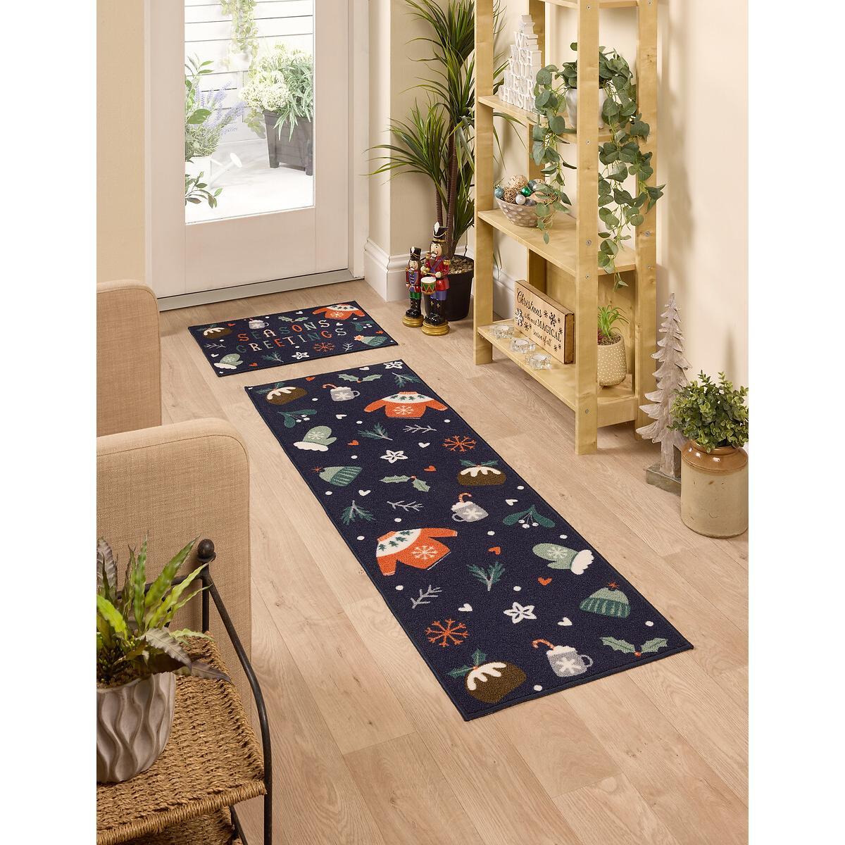 2-Piece Christmas Seasons Greetings Printed Doormat & Runner Set – image 3