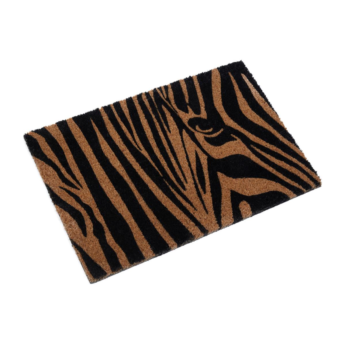 Zebra Print Coir Doormat – image 1