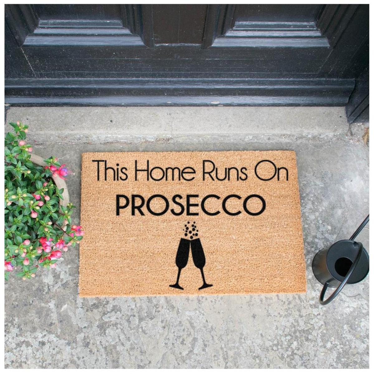 This Home Runs On Prosecco Doormat - Black – image 2