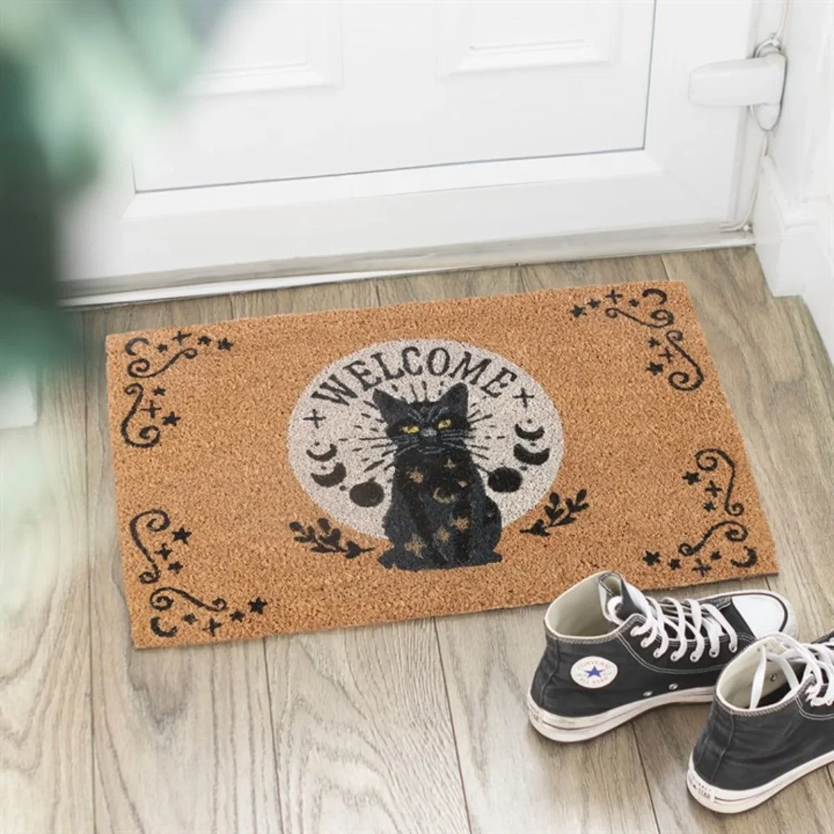 Black Cat Magick Energy Doormat Set for Entryway - Black – image 2