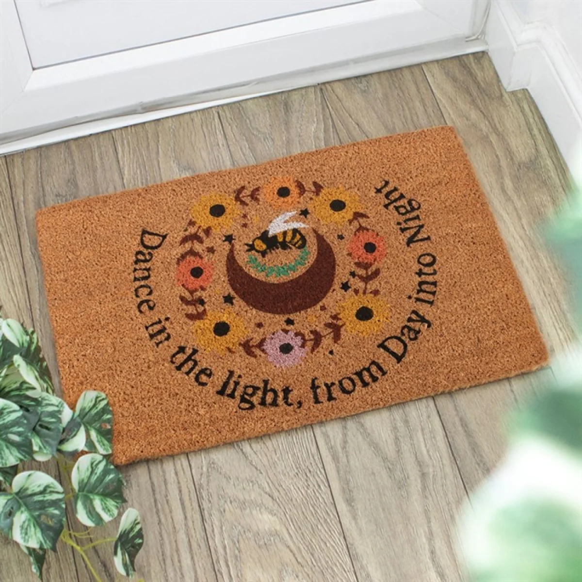 Natural Bee Sunflower Doormat Summer Solstice Welcome - Brown – image 2