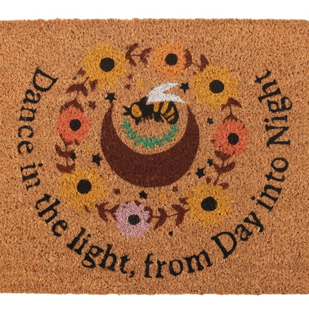 Natural Bee Sunflower Doormat Summer Solstice Welcome - Brown – image 3