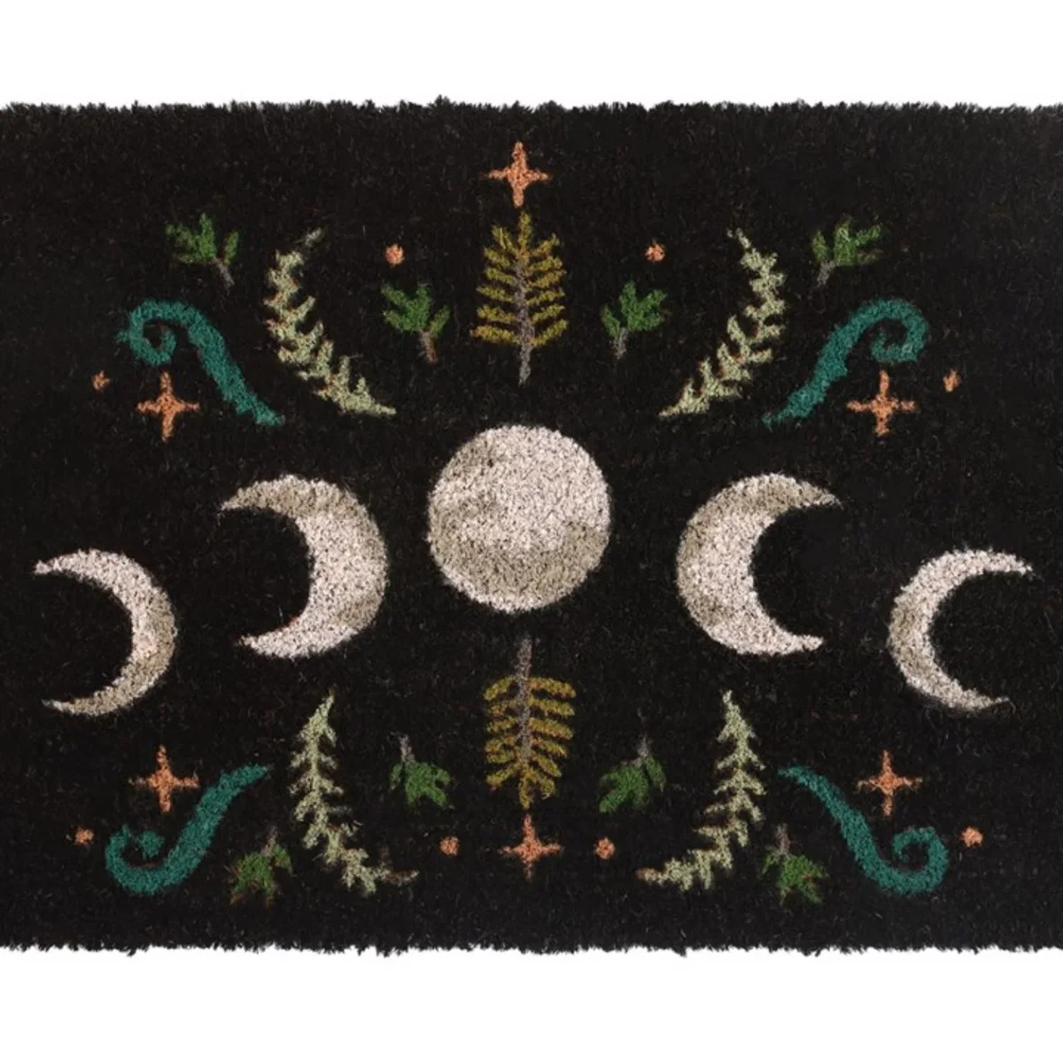 Black Dark Forest Moon Phase Doormat Welcome Magic Realm - Black – image 2