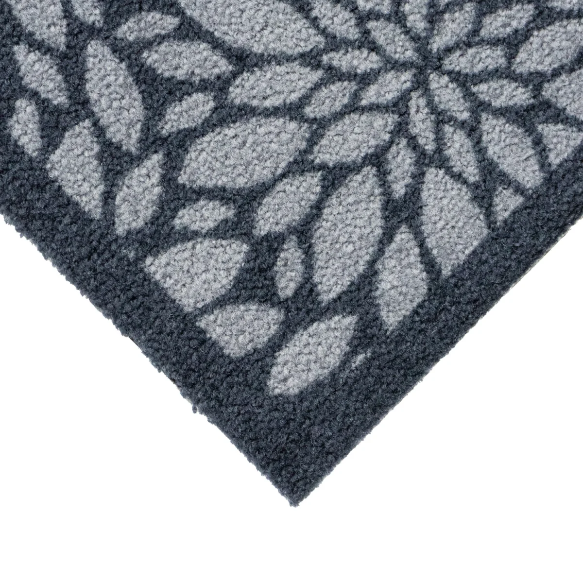 Machine Washable Mega Mat Doormat and Runner - Flowers - Grey – image 3