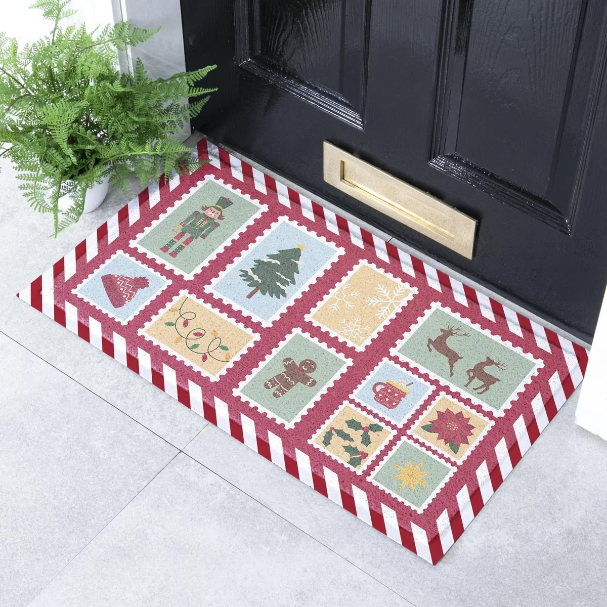 Winter Stamps Doormat - Red – image 1