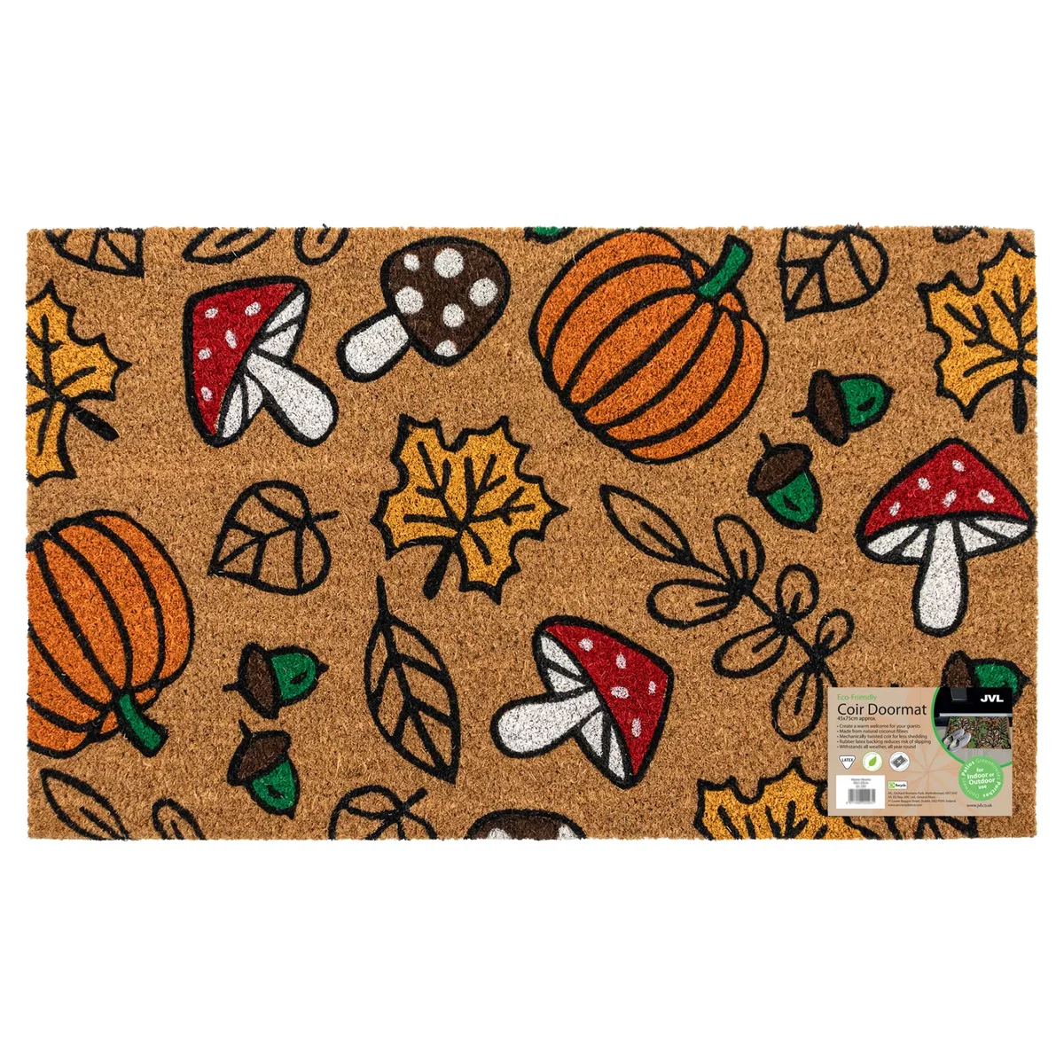 Coir Entrance Doormat with Latex Backing - Autumn - Brown – image 2