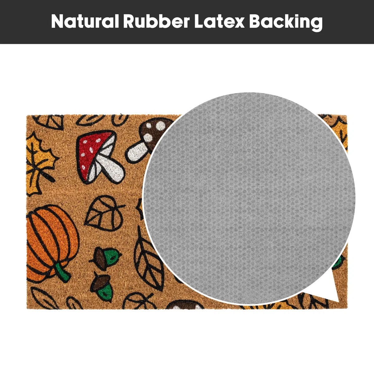 Coir Entrance Doormat with Latex Backing - Autumn - Brown – image 7