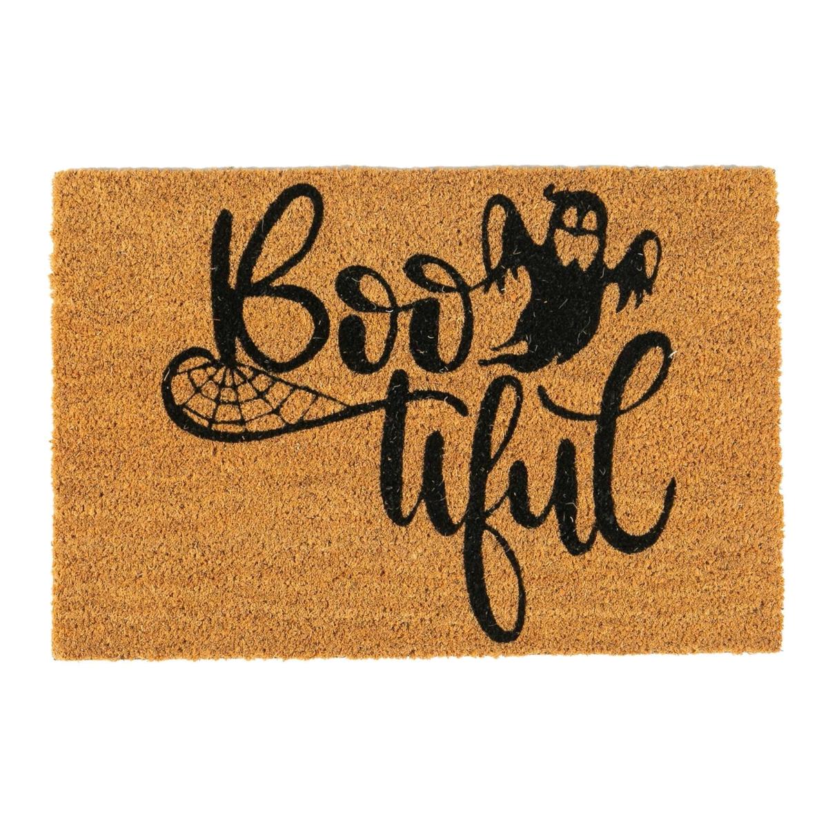 Halloween Coir Door Mat Bootiful - Natural