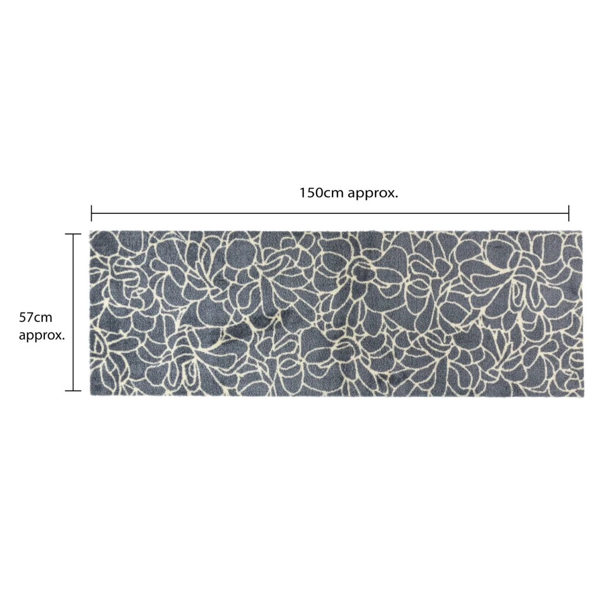 Machine Washable Mega Mat Doormat and Runner - Floral - Grey – image 2